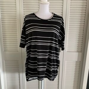 LuLaRoe Patrick Tunic T-shirt Women’s Black & White Striped Oversized Top Size S